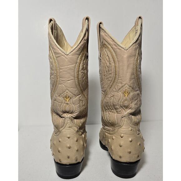 Sebastians Mexican Cowboy Boots Leather & Ostrich Mex 24 1/2 US MEN 5.5 WM 7-7.5 - Picture 7 of 12
